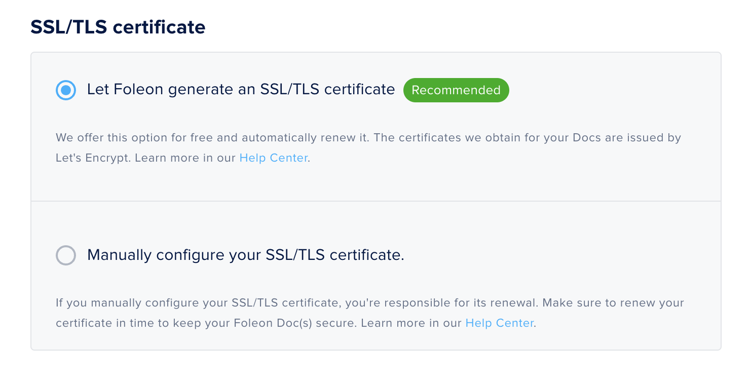How we generate an SSL/TLS certificate for you