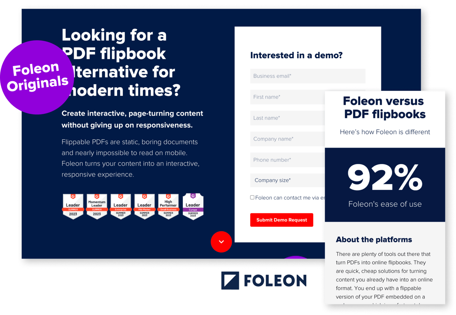 Foleon landing page Example (flipbook)
