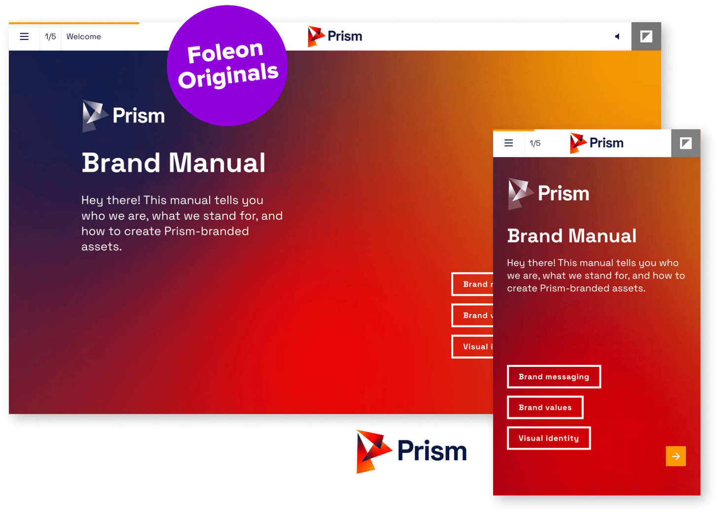 Prism brand manual example