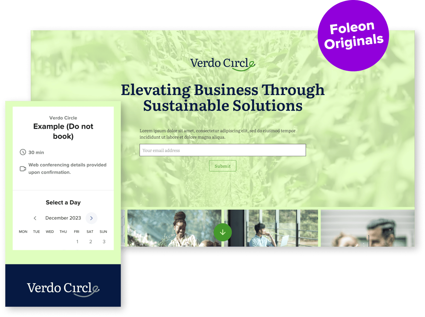 Verdo Circle landing page example