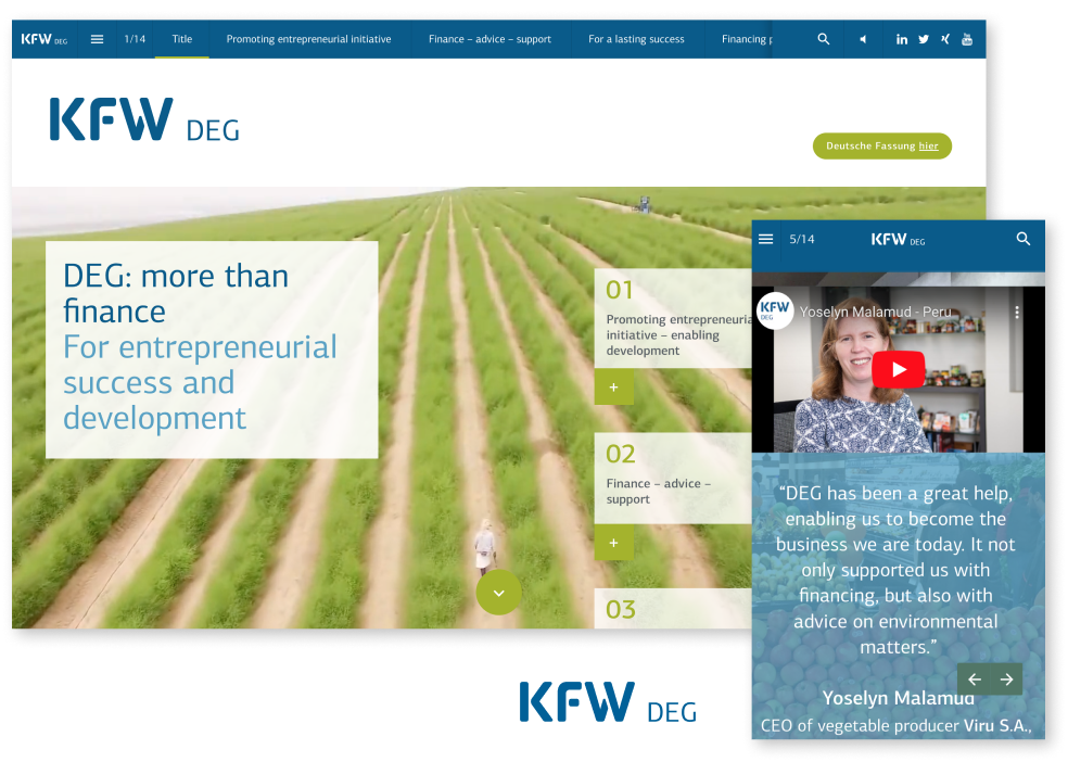 Kfw DEG interactive magazine example