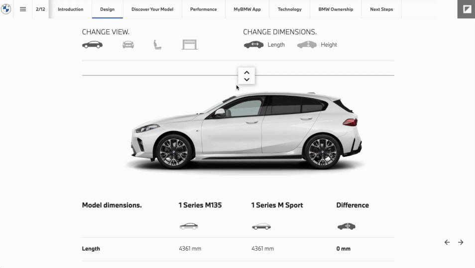 BMW compare tool in Foleon
