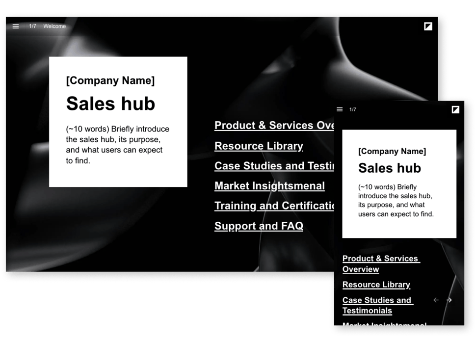 Sales hub template