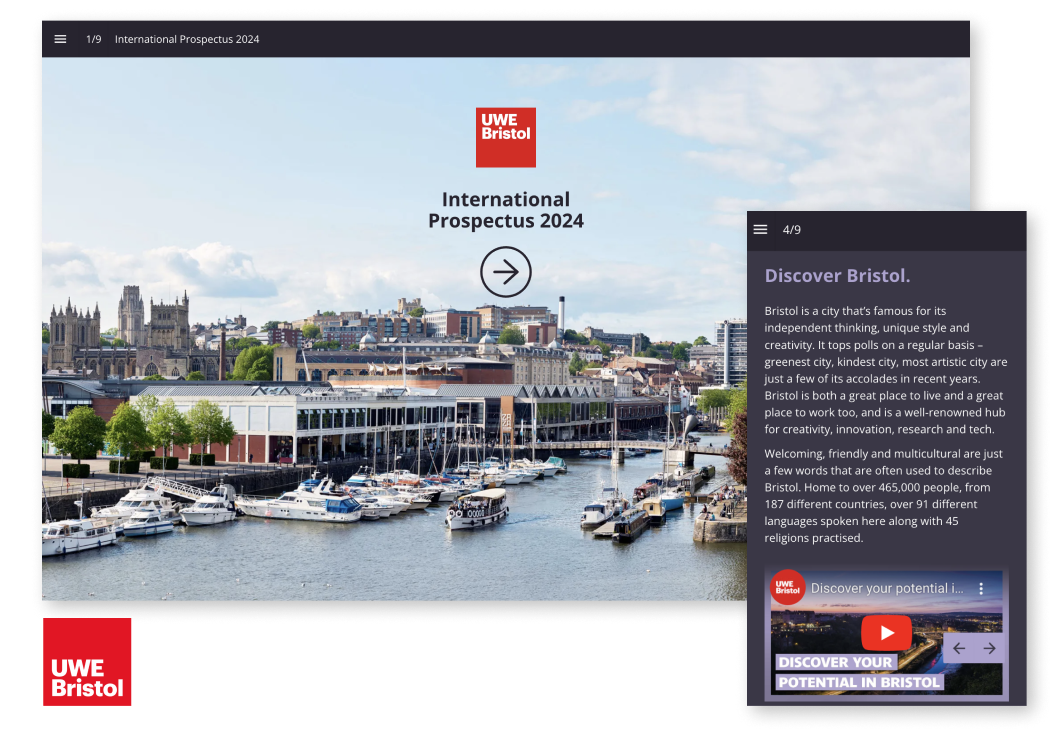 University of the West of England Digital Prospectus Example