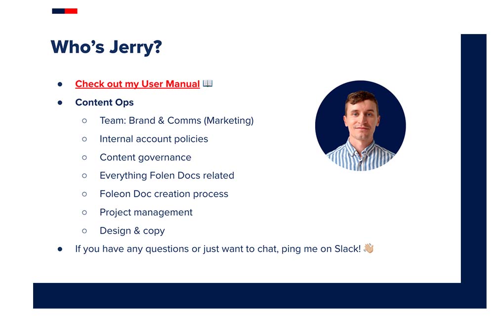 who is Jerry onboarding example